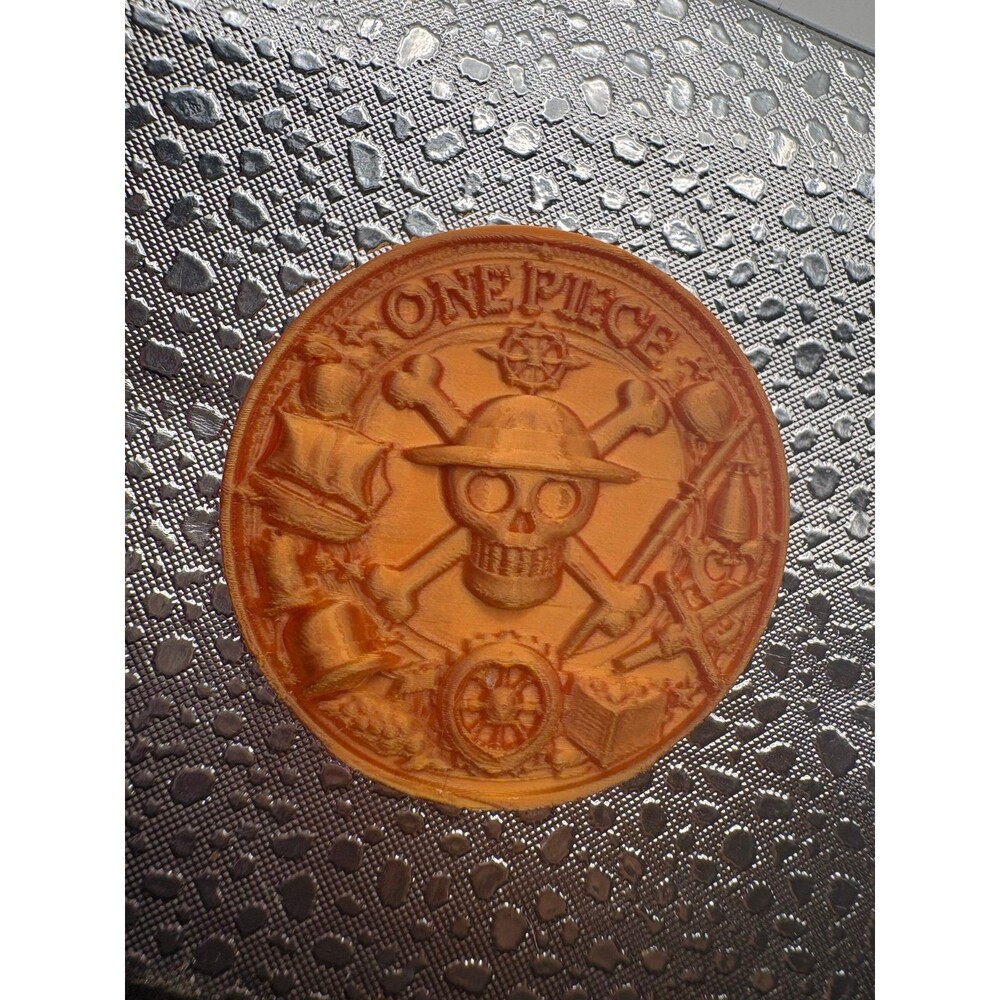 One Piece Jolly Roger Coin Token 3D Printed Silk Gold PLA Anime Collectible